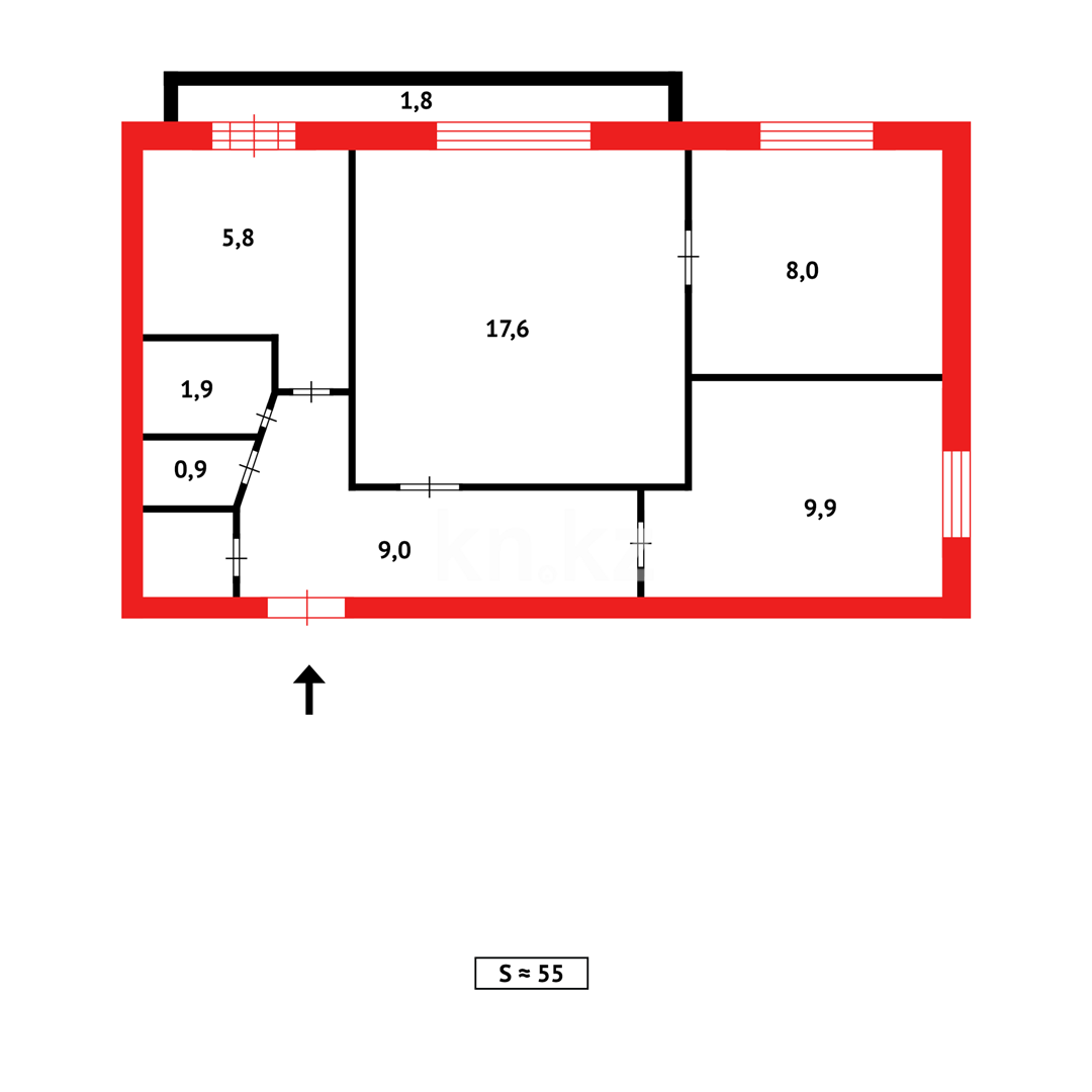Продажа 3-комнатной квартиры, 55 м² - Продажа недвижимости в Темиртау - страница 4 фото 14 из 14
