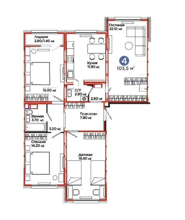 Продажа 4-комнатной квартиры, 103.5 м² - Продажа квартир в Астане в р-не Есиль - страница 44 фото 1 из 1