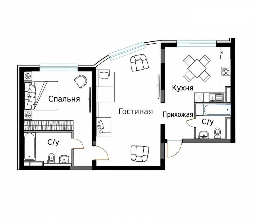 Продажа 2-комнатной квартиры, 70.7 м² в Алматы