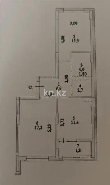 Продажа 2-комнатной квартиры, 57.3 м², ул. Казыбек би, дом  41/1 в Астане - фото 2