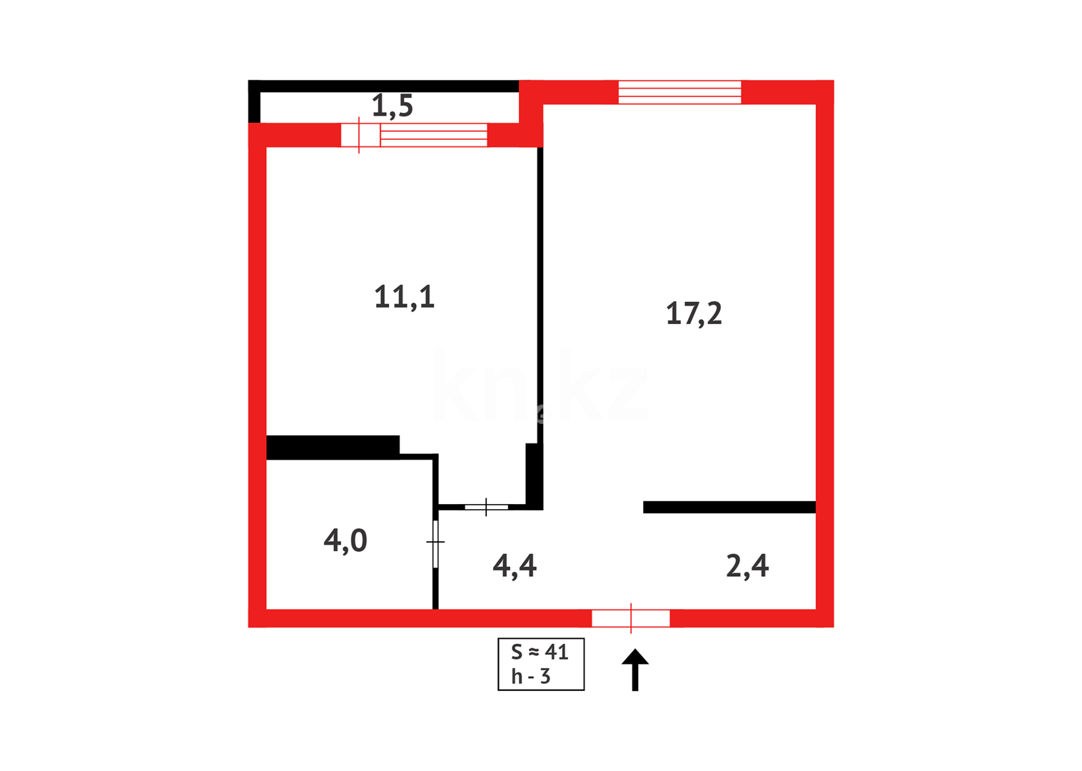 Продажа 1-комнатной квартиры, 40.6 м², пр. Тауелсыздык, дом  38/4 стр в Астане - фото 3