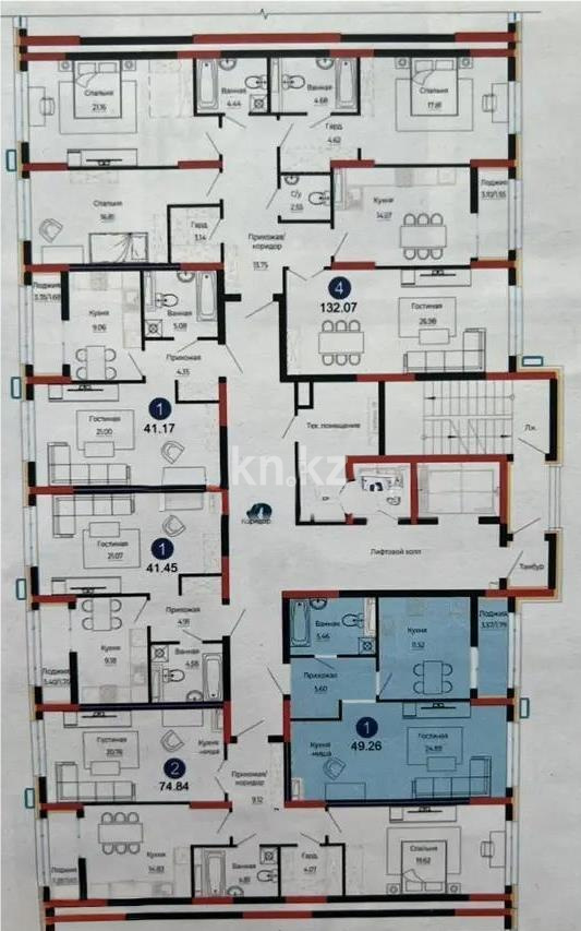 Продажа 2-комнатной квартиры, 49.26 м², ул. Е-882, дом  7 в Астане - фото 2
