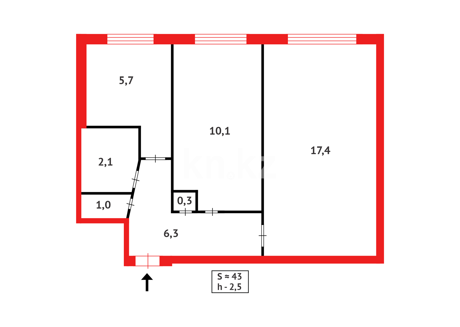 Продажа 2-комнатной квартиры, 42 м² - Продажа двухкомнатных квартир в Караганде - страница 58 фото 8 из 8