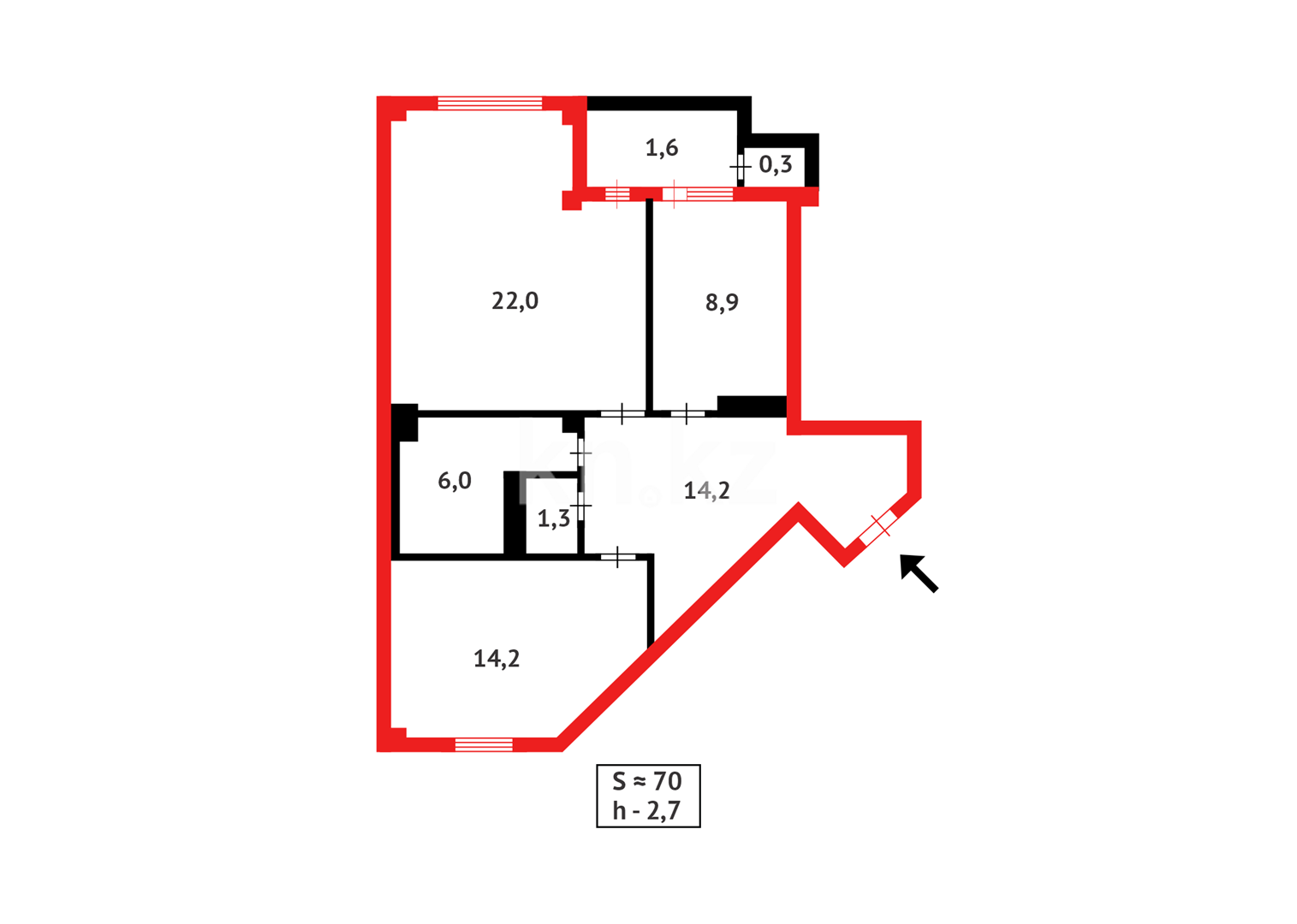 Продажа 2-комнатной квартиры, 70 м² - Продажа  двухкомнатных квартир в новостройках Астаны с фото - страница 134 фото 11 из 11