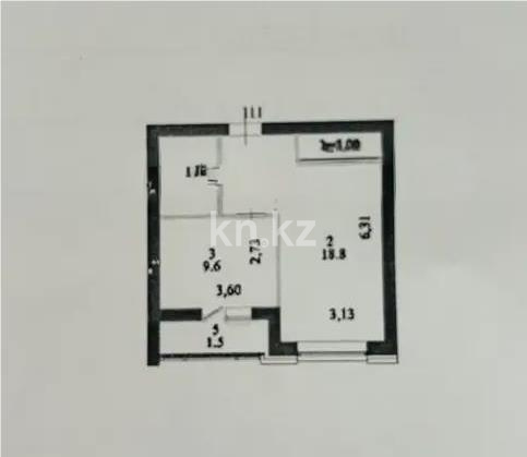 Продажа 1-комнатной квартиры, 38.8 м² в Астане