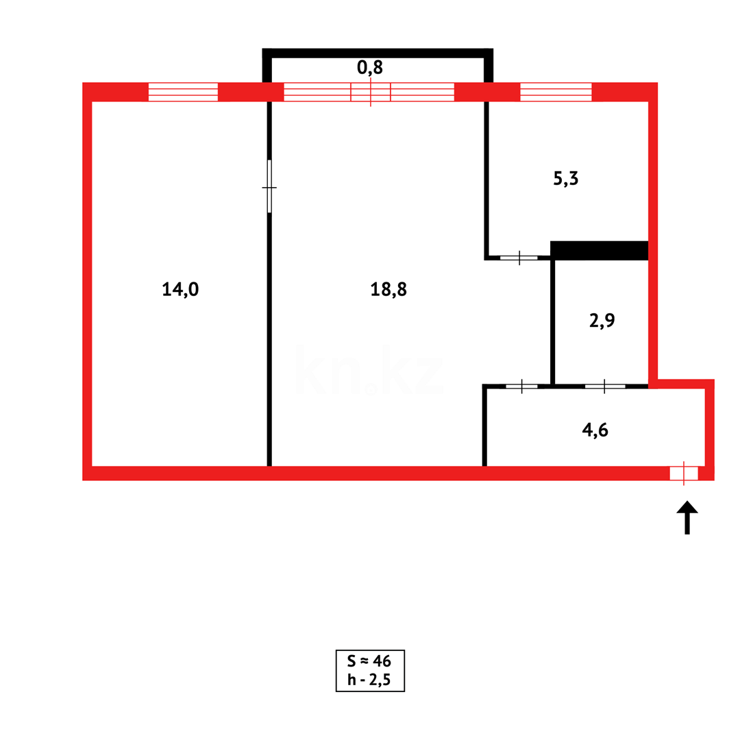 Продажа 2-комнатной квартиры, 46 м² - Продажа квартир в Караганде - страница 51 фото 9 из 9