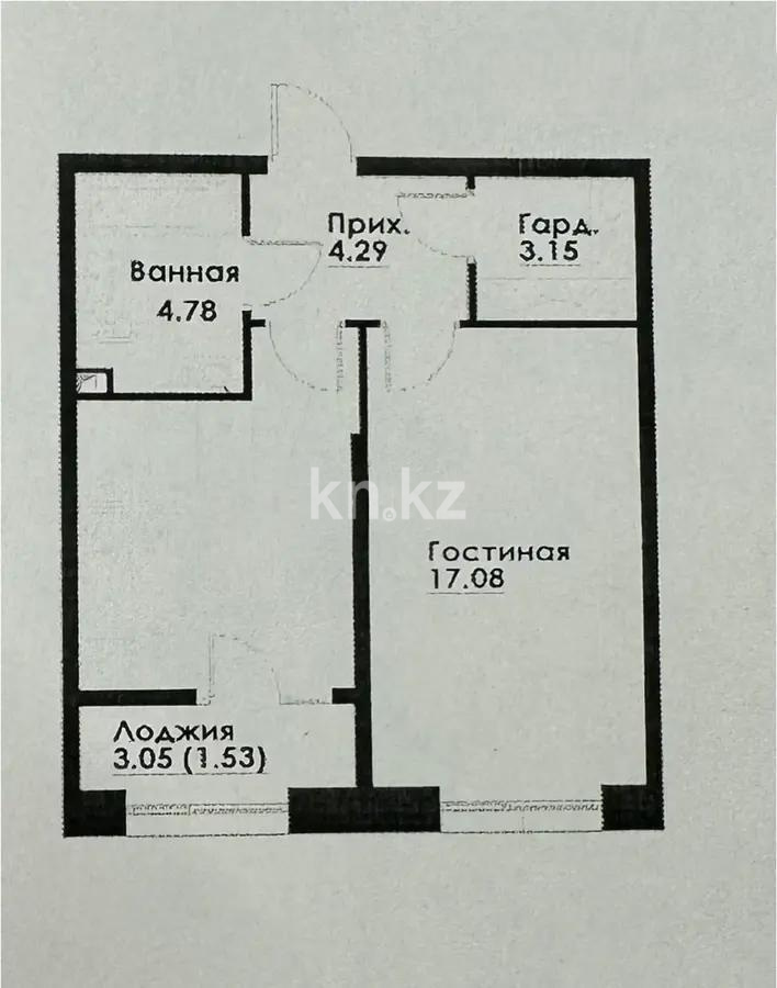 Продажа 1-комнатной квартиры, 42.63 м², ул. Навои, дом  30а/1 - Продажа квартир в новостройках Алматы фото 1 из 1