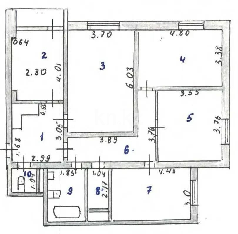 Продажа 4-комнатной квартиры, 102.9 м² - Продажа квартир в р-не Сарыарка Астаны фото 5 из 5