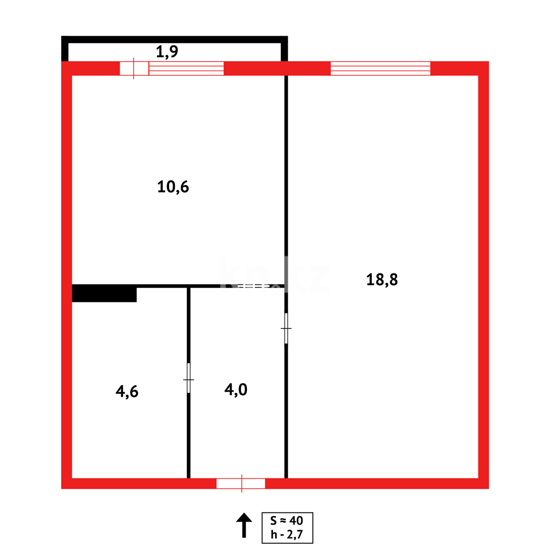 Продажа 1-комнатной квартиры, 39.9 м² в Астане - фото 10