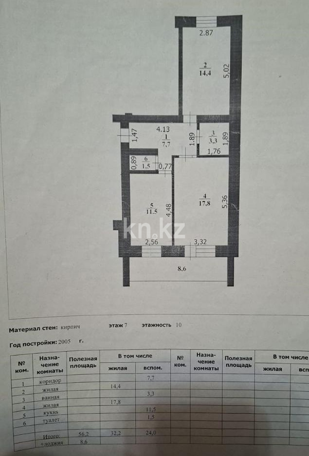 Продажа 2-комнатной квартиры, 62 м² - Недвижимость в Уральске фото 12 из 12