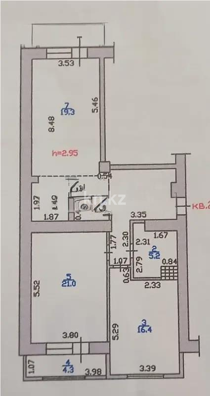 Продажа 3-комнатной квартиры, 91.5 м², пр. Абая, дом  150/230 в Алматы - фото 7
