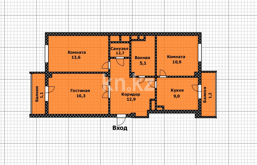 Продажа 3-комнатной квартиры, 72 м², ул. Айнакол, дом  58/1 в Астане - фото 2