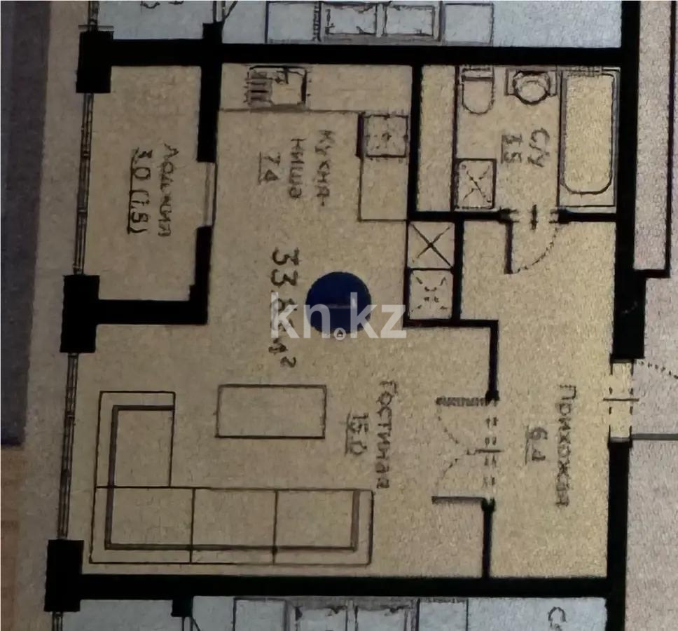 Продажа 1-комнатной квартиры, 34 м² в Астане