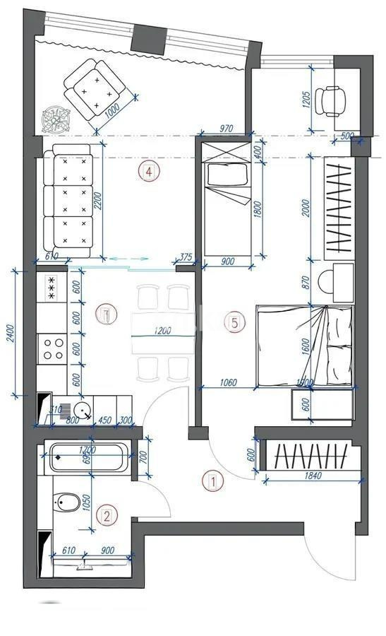 Продажа 2-комнатной квартиры, 57 м², ул. Толе би, дом  189 стр - Продажа  двухкомнатных квартир в Алматы без посредников фото 1 из 1