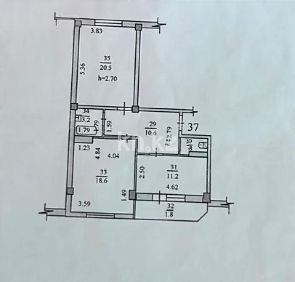 Продажа 2-комнатной квартиры, 67.7 м², мкр-н Зердели, дом  1/36 - Продажа  двухкомнатных квартир в Алматы фото 1 из 1
