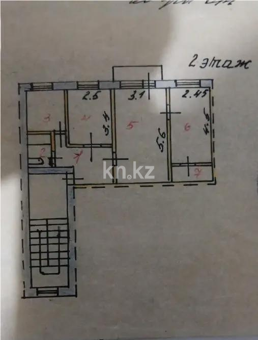 Продажа 3-комнатной квартиры, 54 м², ул. Бирюзова, дом  5 - Продажа офисных и торговых помещений в Таразе фото 5 из 5