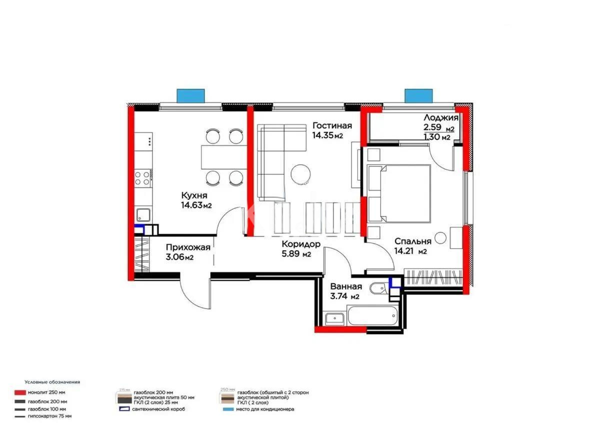 Продажа 2-комнатной квартиры, 57.18 м², ул. Момышулы, дом  11/14а - Продажа  двухкомнатных квартир в новостройках Алматы с фото фото 1 из 1