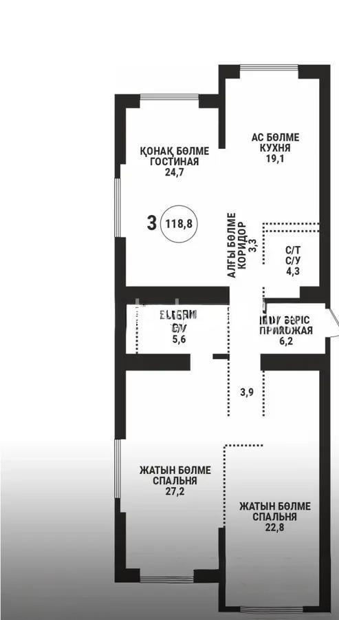 Продажа 3-комнатной квартиры, 120 м², пр. Аль-Фараби, дом  41/6 - Продажа квартир в Алматы фото 2 из 2