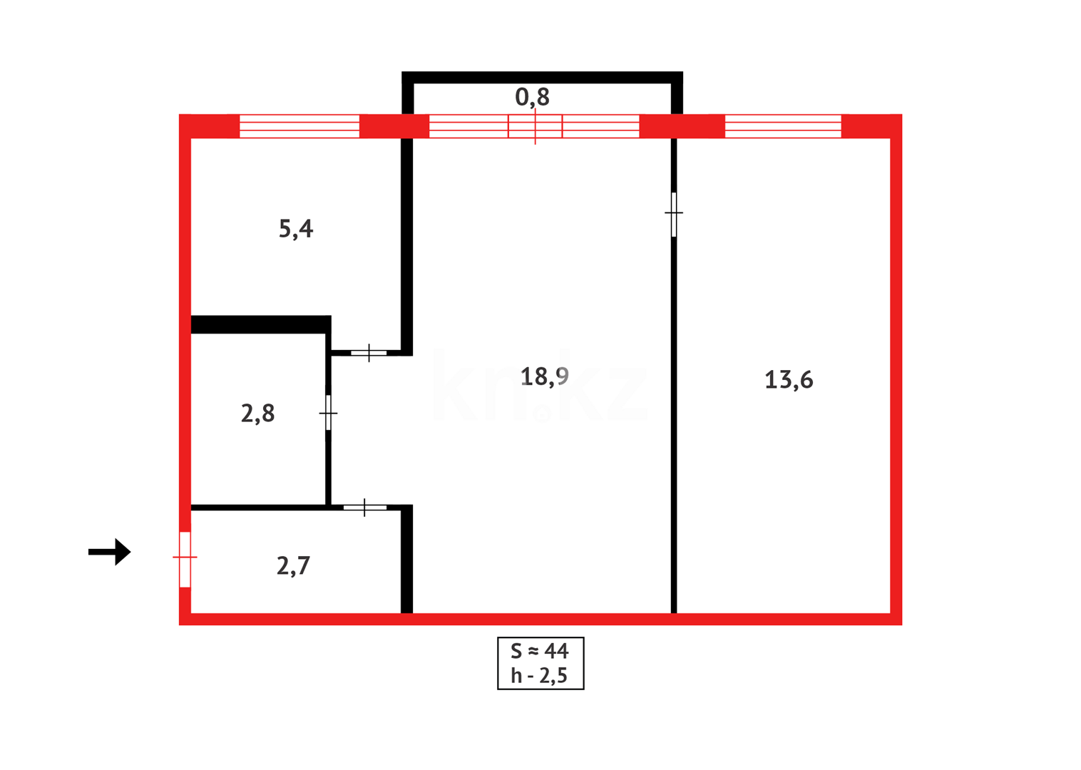 Продажа 2-комнатной квартиры, 44 м² - Продажа квартир в Караганде - страница 29 фото 7 из 7