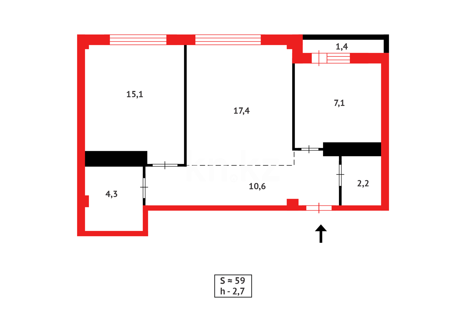 Продажа 2-комнатной квартиры, 58.8 м² - Продажа квартир в Балхаше фото 12 из 12
