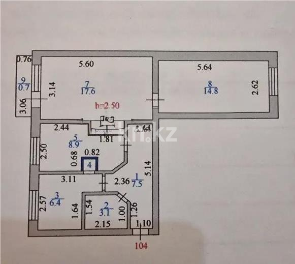 Продажа 3-комнатной квартиры, 60.5 м², ул. Петрова, дом  19/1 в Астане - фото 6