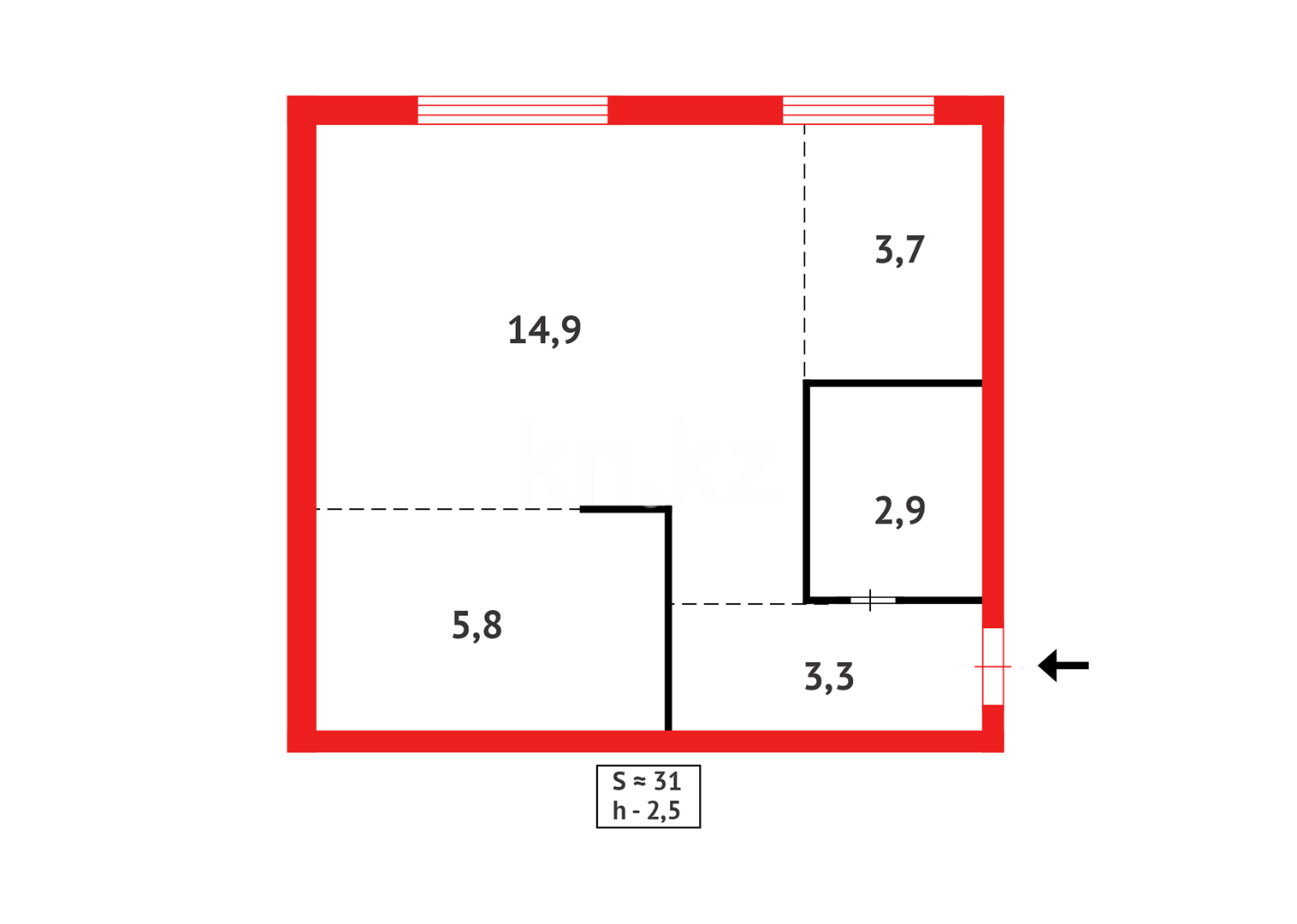 Продажа 1-комнатной квартиры, 30 м² - Продажа недвижимости в Караганде - страница 5 фото 9 из 9