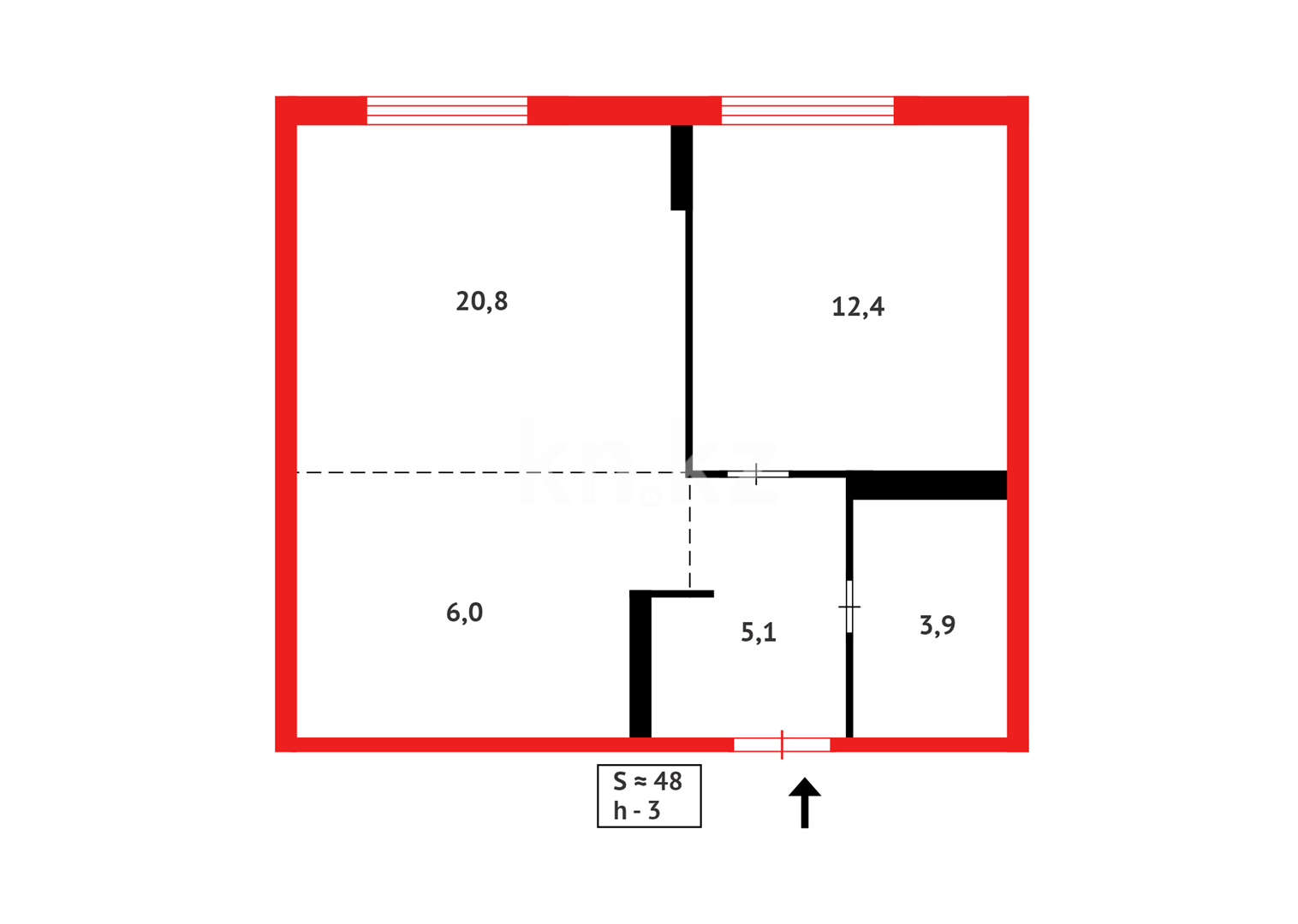 Продажа 2-комнатной квартиры, 48.2 м², ул. Толе би - Продажа квартир в Астане фото 11 из 11