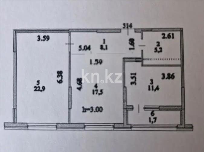 Продажа 2-комнатной квартиры, 66.8 м² в Астане