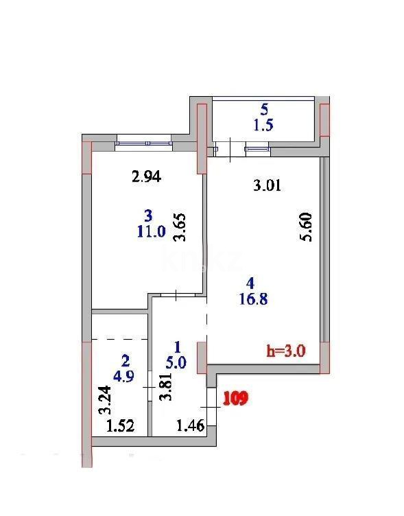 Продажа 1-комнатной квартиры, 39.2 м², ул. Е-429, дом  8 - Продажа квартир в Астане фото 1 из 1