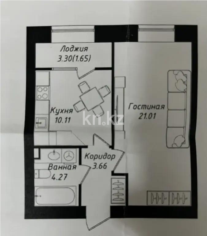 Продажа 1-комнатной квартиры, 40.5 м² - Продажа недвижимости в Казахстане - страница 20 фото 1 из 1