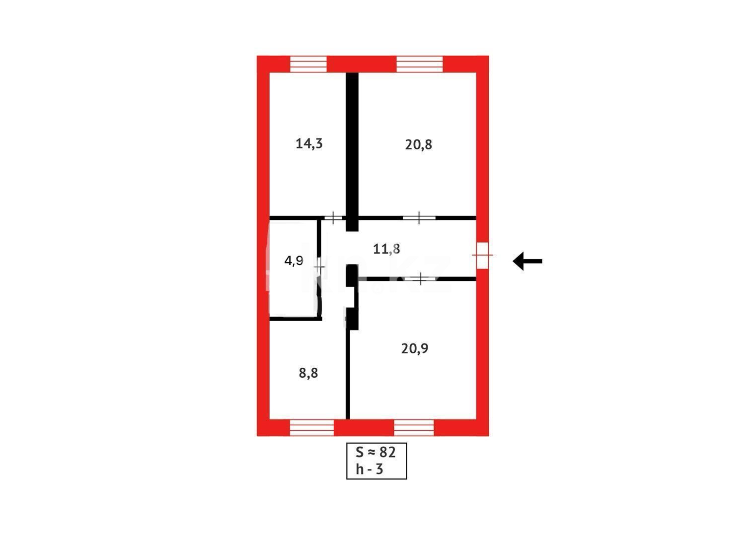 Продажа 3-комнатной квартиры, 81.5 м², ул. Шахтёрская, дом  32а - Продажа квартир в Сарани фото 17 из 17