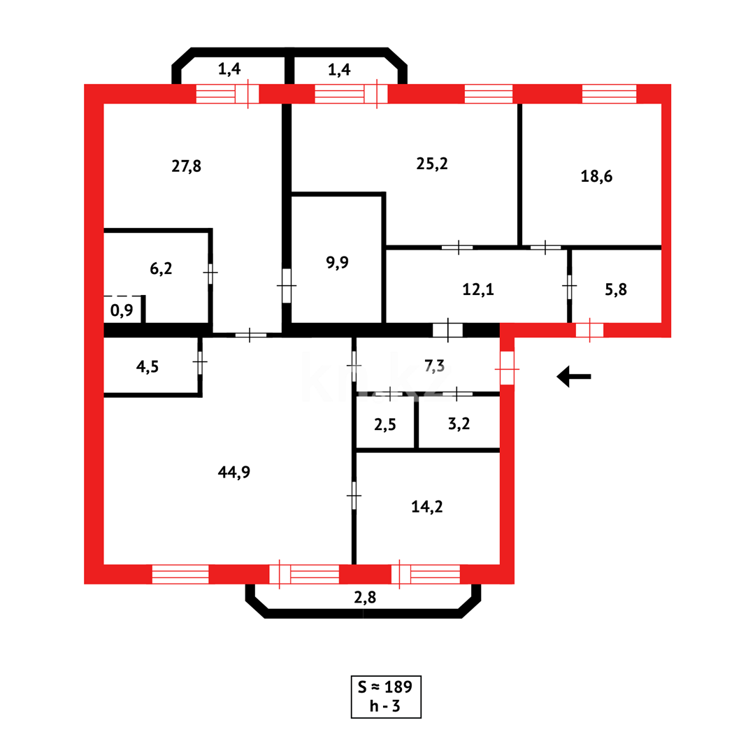 Продажа 4-комнатной квартиры, 188 м², ул. Аманжолова - Продажа  четырехкомнатных квартир в Караганде фото 28 из 28