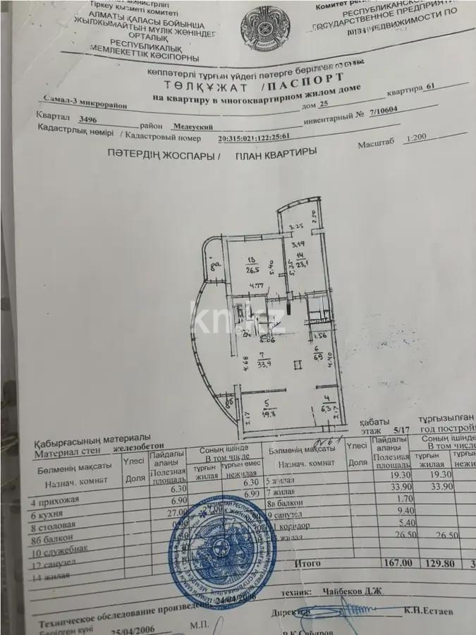 Продажа 4-комнатной квартиры, 187 м², мкр-н Самал-3, дом  25 - Продажа  четырехкомнатных квартир в новостройках Алматы фото 1 из 1