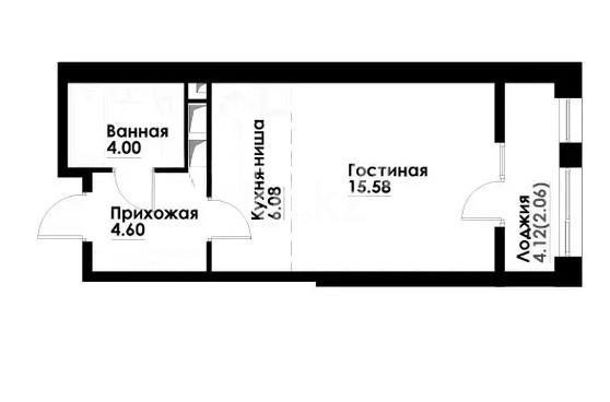 Продажа 1-комнатной квартиры, 32.3 м², ул. Навои, дом  30а/1 в Алматы