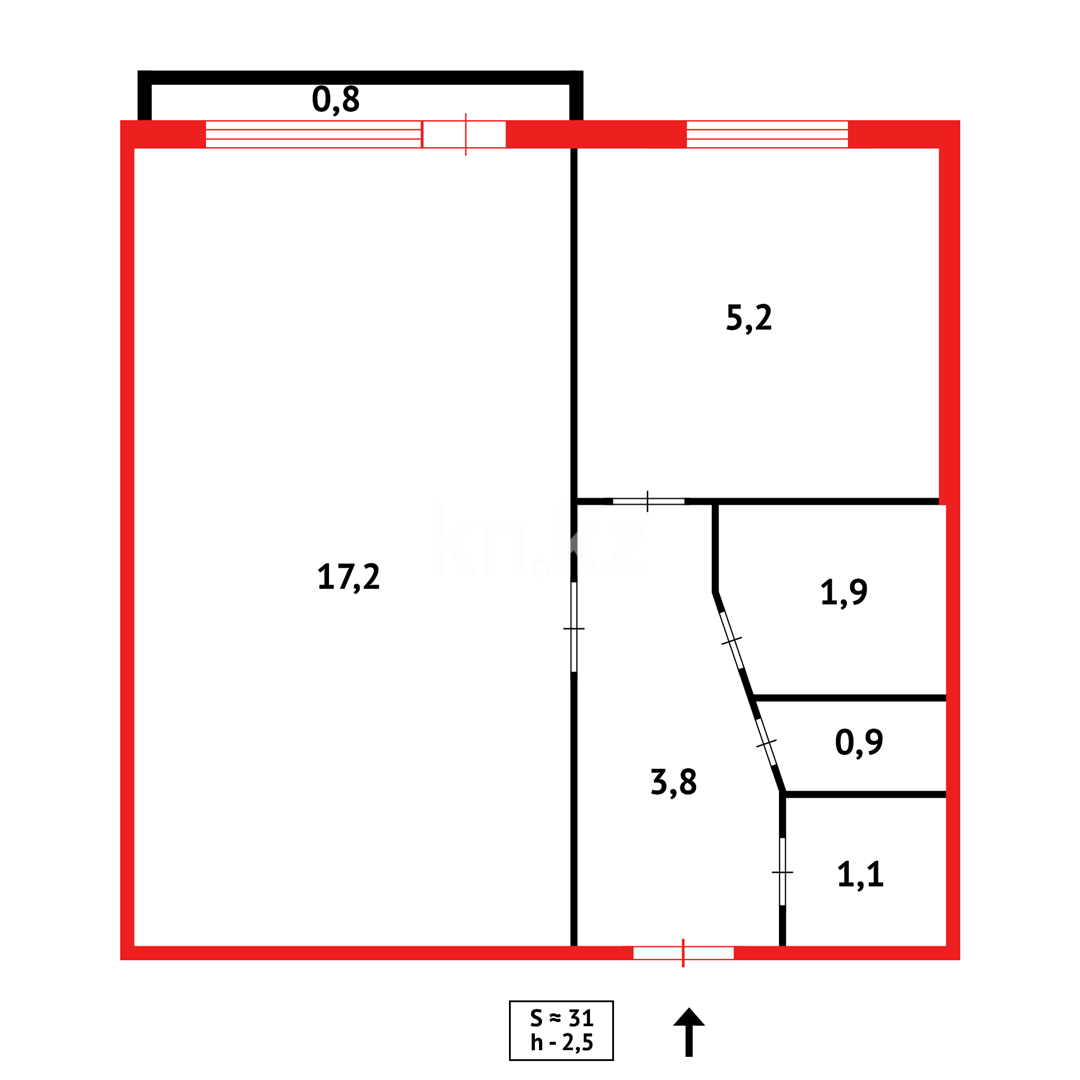 Продажа 1-комнатной квартиры, 31 м² - Продажа квартир в Темиртау - страница 7 фото 10 из 11