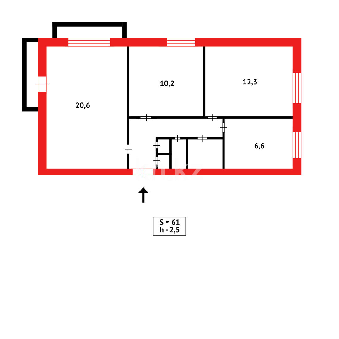 Продажа 3-комнатной квартиры, 61 м² - Продажа квартир в Городе Караганды - страница 29 фото 12 из 12