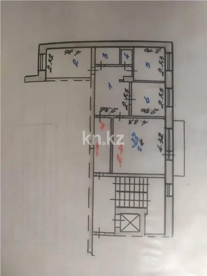 Продажа 3-комнатной квартиры, 63 м², ул. Таттимбета, дом  3 - Продажа квартир в Караганде фото 1 из 1