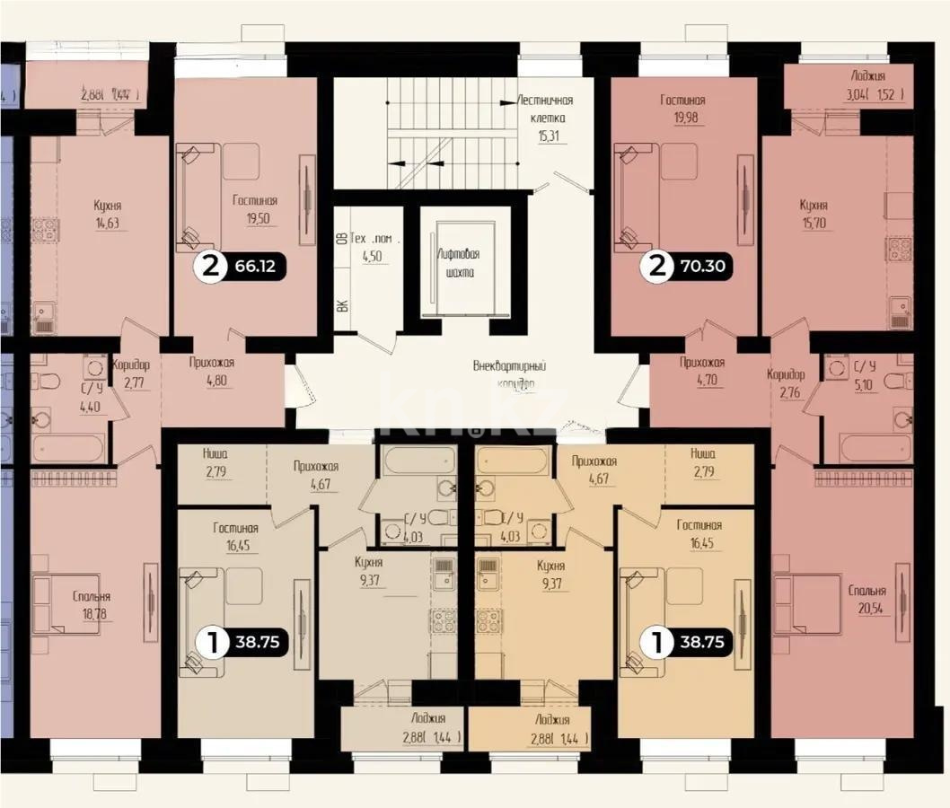 Продажа 1-комнатной квартиры, 40 м² - Продажа однокомнатных квартир в кирпичном доме в Астане - страница 5 фото 1 из 1