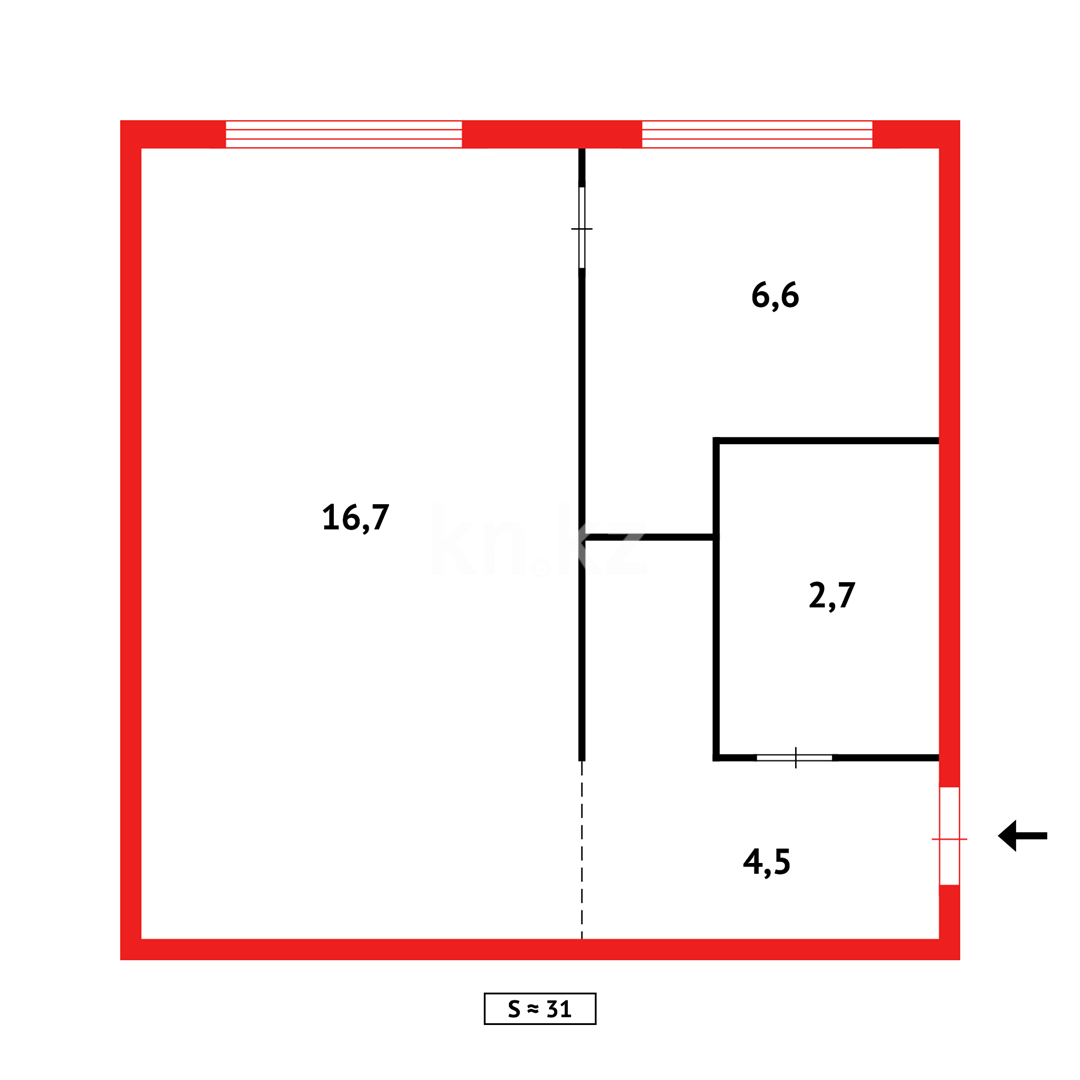 Продажа 1-комнатной квартиры, 31 м² - Продажа квартир в кирпичном доме в Караганде - страница 20 фото 5 из 5