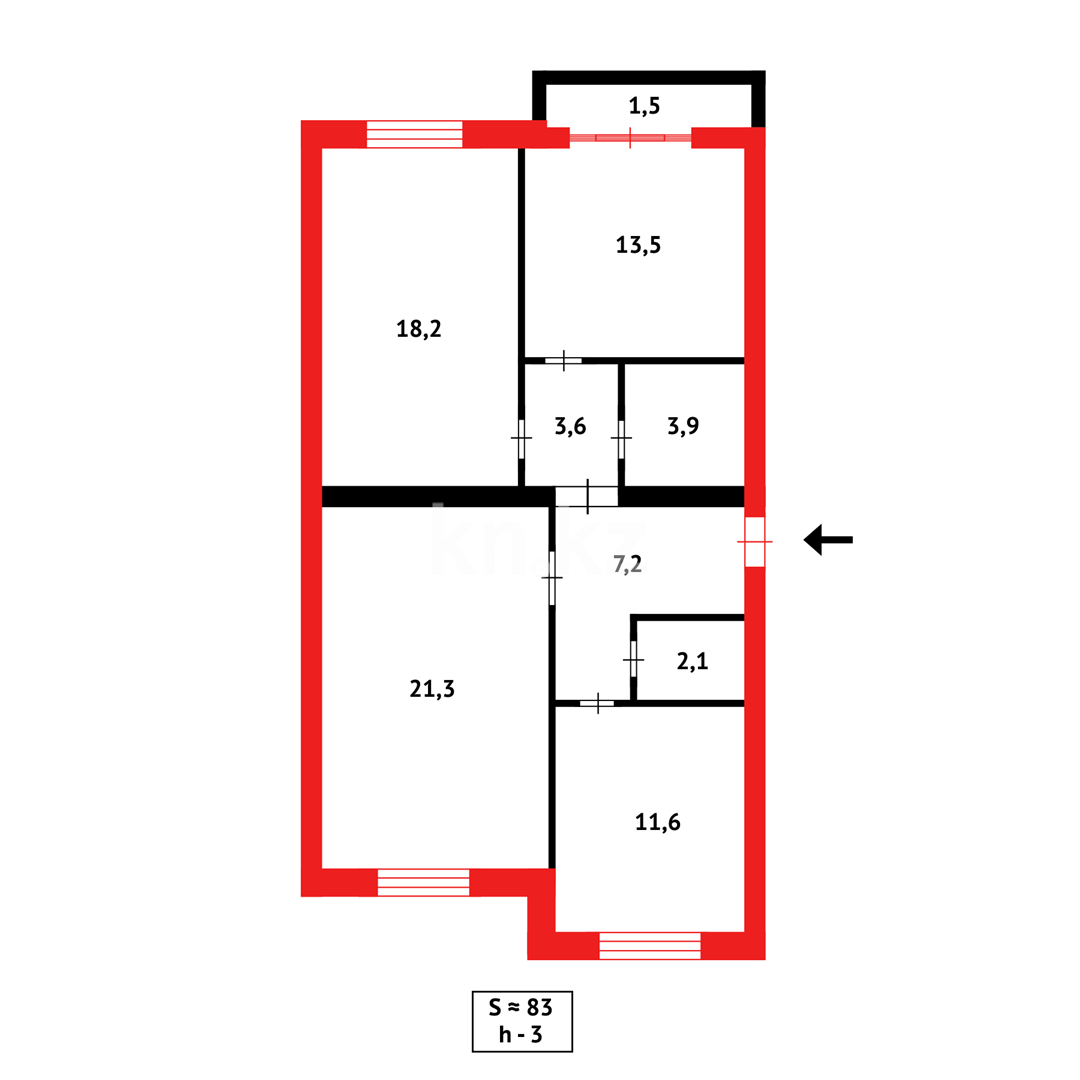 Продажа 3-комнатной квартиры, 82 м² - Продажа квартир в Караганде фото 29 из 29
