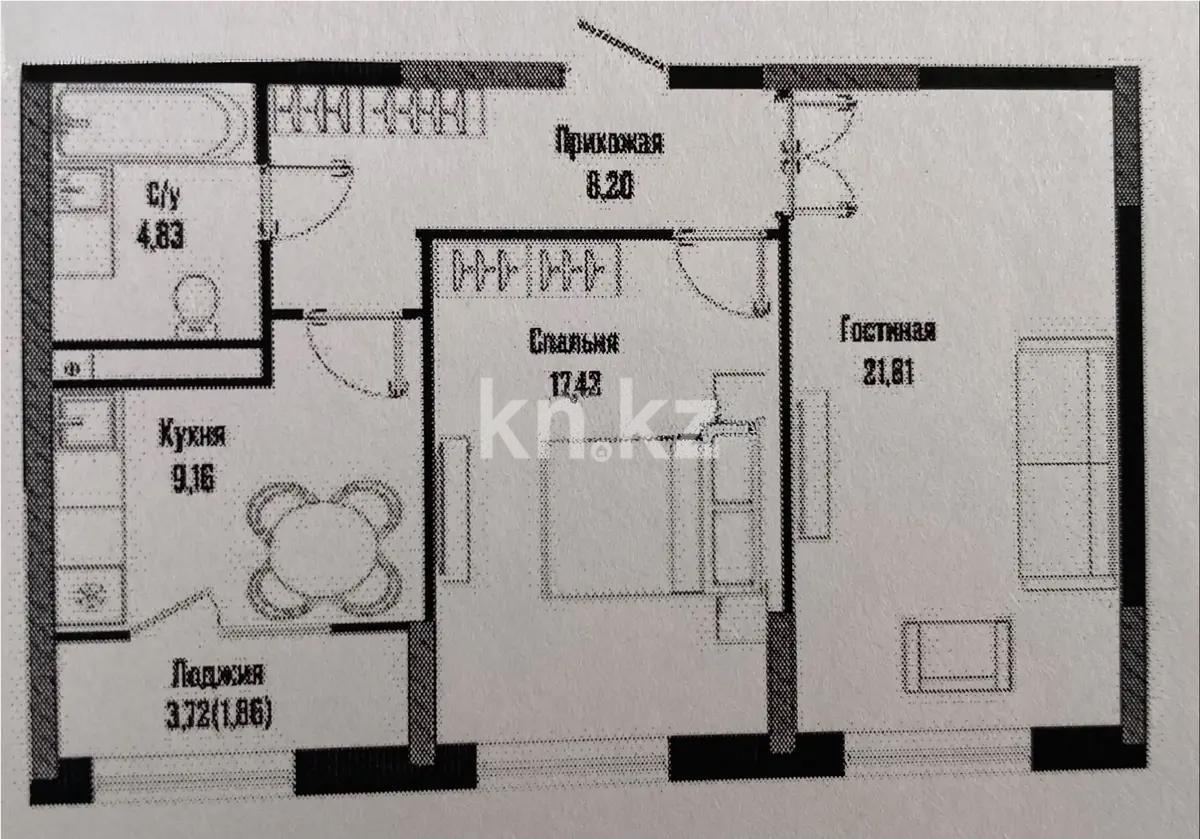 Продажа 2-комнатной квартиры, 63.3 м² - Продажа квартир в р-не Есиль Астаны - страница 6 фото 1 из 1