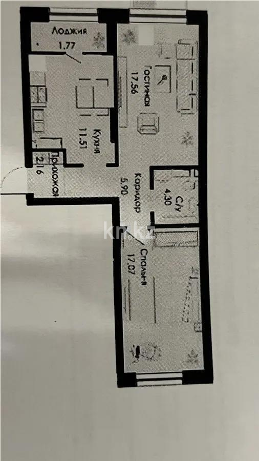 Продажа 2-комнатной квартиры, 61 м², Алматы-Бишкек тр., дом  8971а в Алматы
