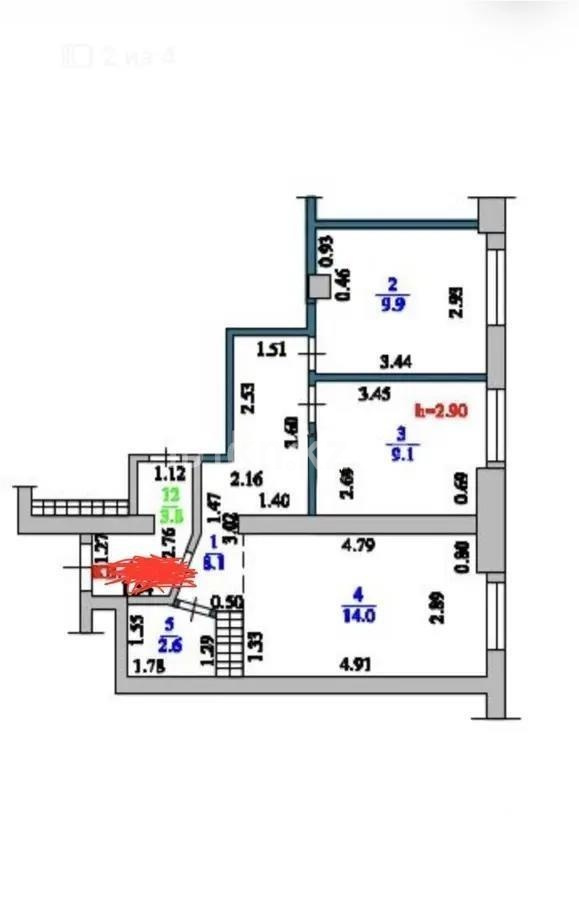 Продажа 3-комнатной квартиры, 43.7 м² - Продажа трехкомнатных квартир от собственников в Алматы фото 4 из 4