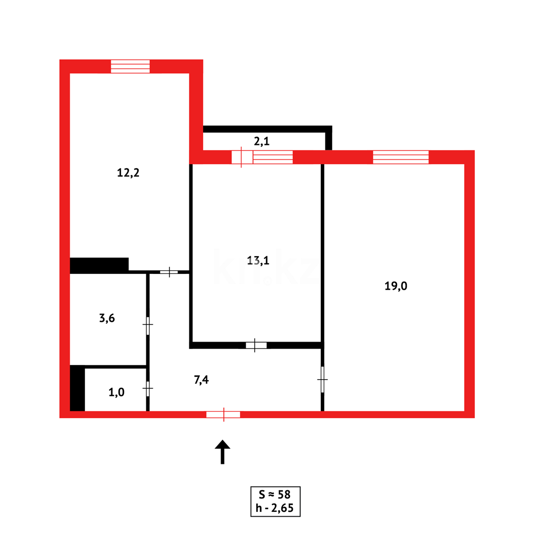 Продажа 2-комнатной квартиры, 60 м², пр. Момышулы, дом  9 - Продажа квартир в Астане фото 22 из 22