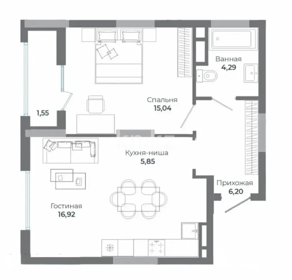 Продажа 2-комнатной квартиры, 50 м², ул. Сыганак, дом  4 - Продажа квартир в Астане фото 3 из 3