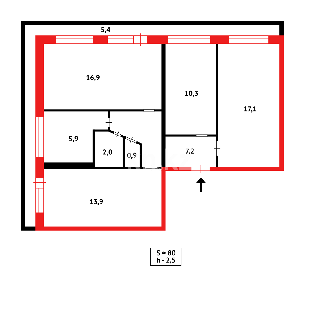 Продажа 4-комнатной квартиры, 78 м², 1 кв-л в Караганде - фото 23