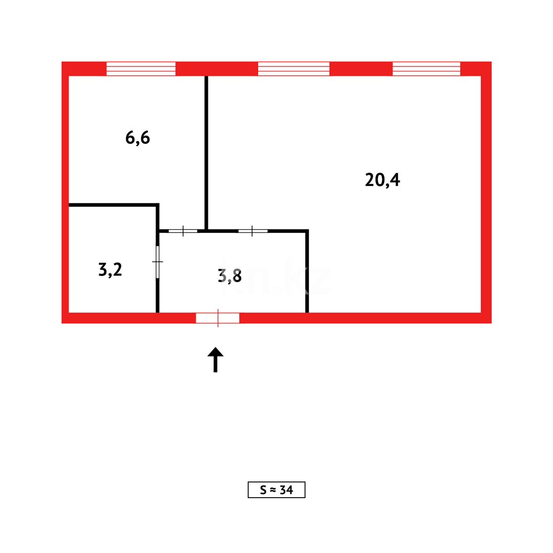 Продажа 1-комнатной квартиры, 33 м² - Продажа  однокомнатных квартир в Караганде - страница 3 фото 11 из 11