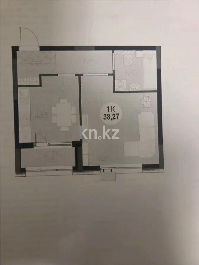 Продажа 1-комнатной квартиры, 38.27 м² в Астане
