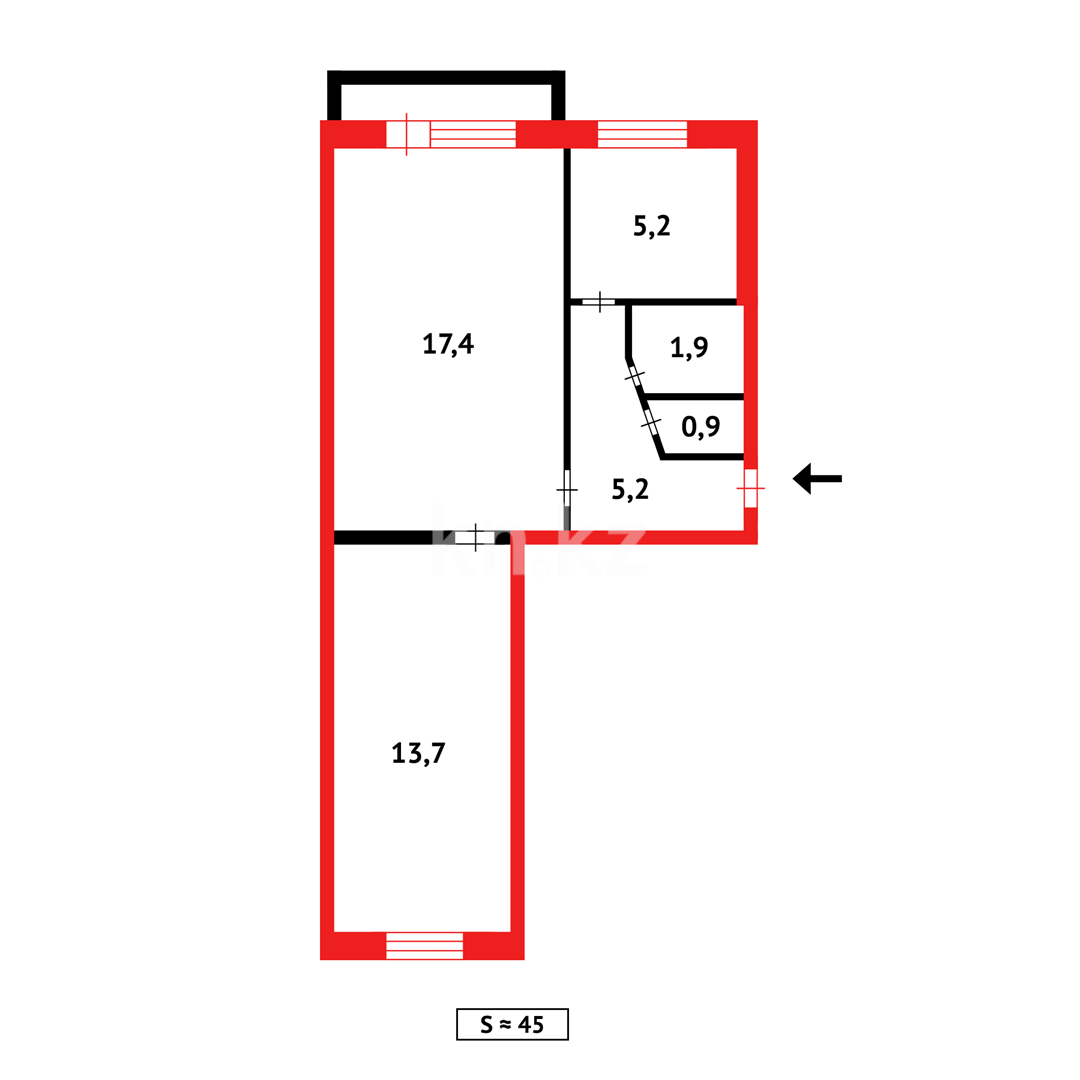 Продажа 2-комнатной квартиры, 45 м² - Недвижимость в Темиртау - страница 30 фото 11 из 11