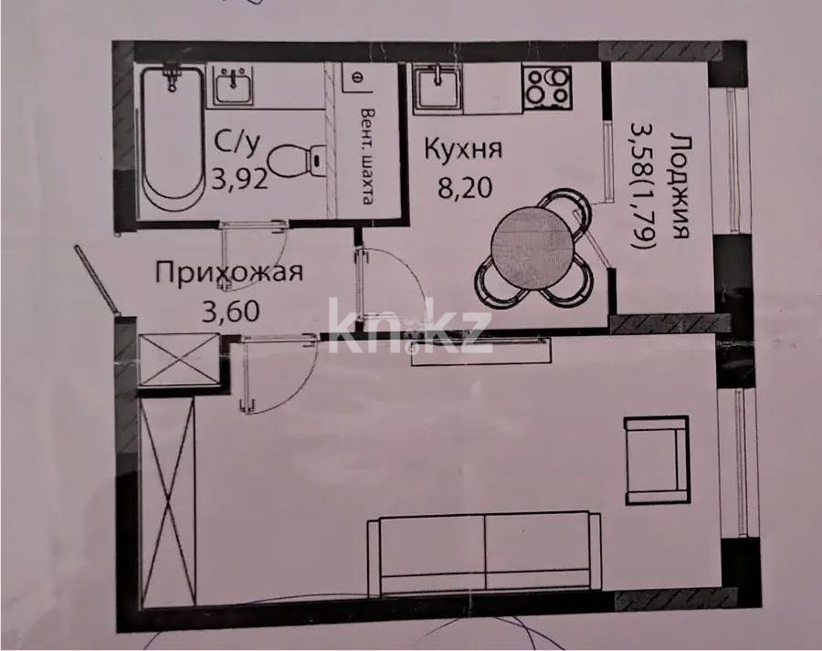 Продажа 1-комнатной квартиры, 38.4 м² - Продажа недвижимости в Астане - страница 23 фото 1 из 1